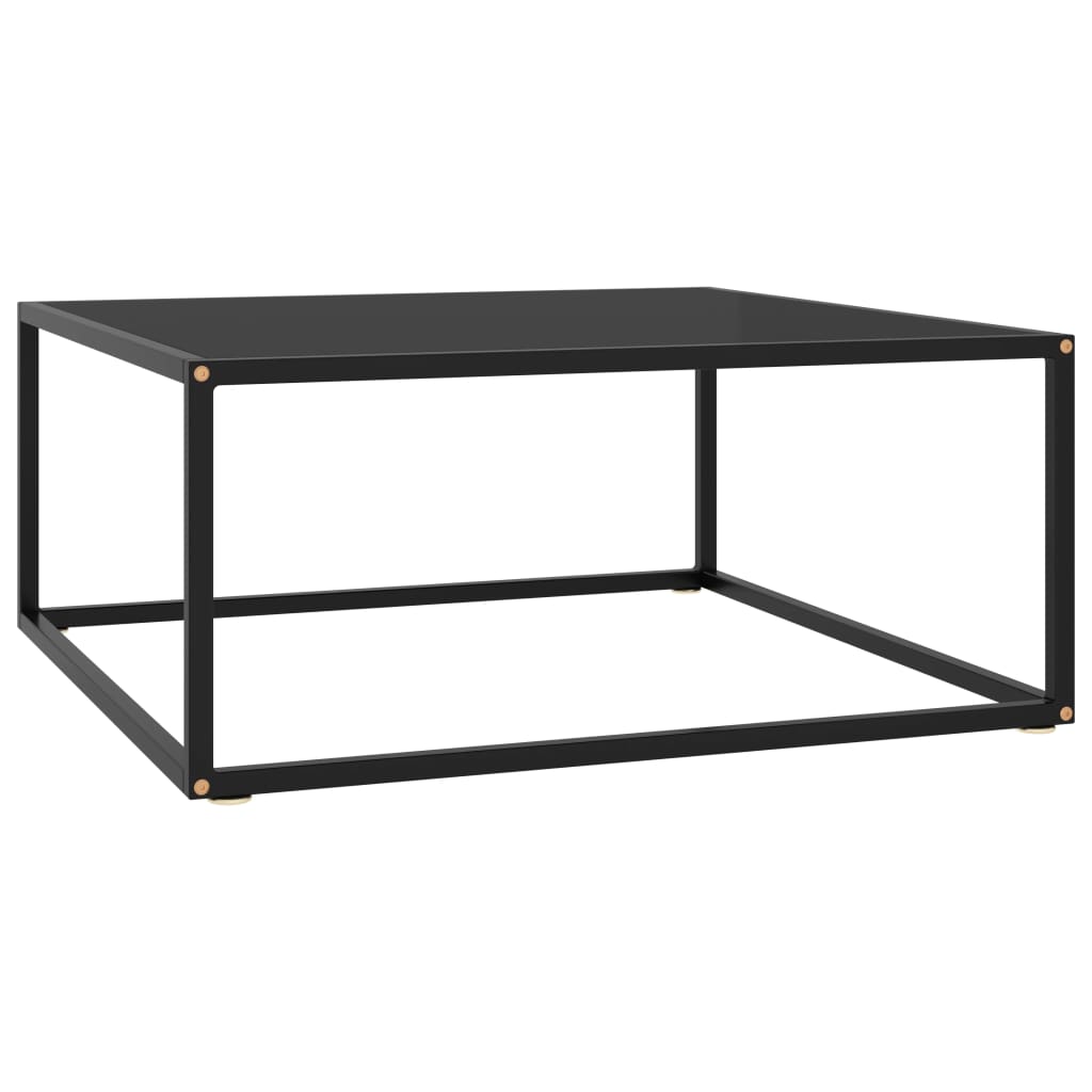 Couchtisch Schwarz Mit Em Glas In Marmor-Optik