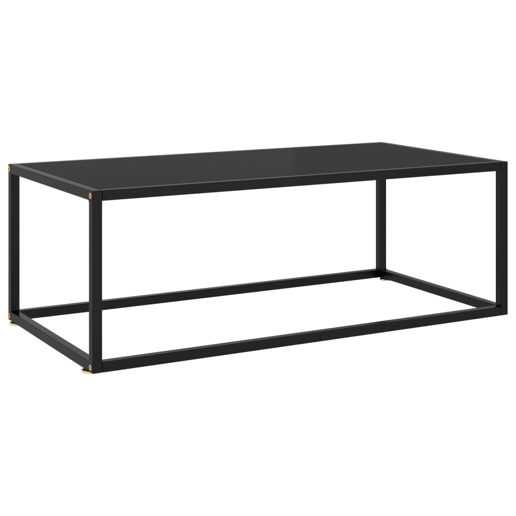 Couchtisch Schwarz Mit Em Glas In Marmor-Optik