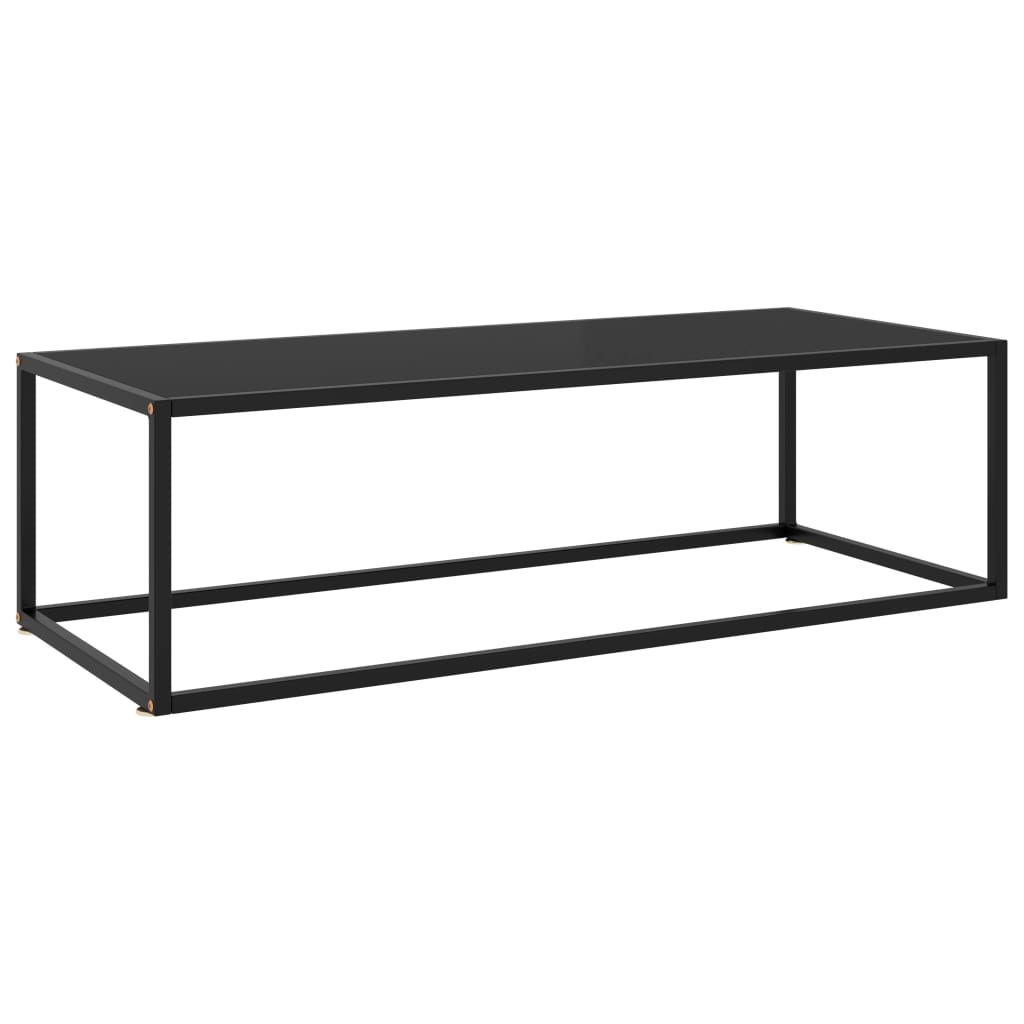 Couchtisch Schwarz Mit Em Glas In Marmor-Optik