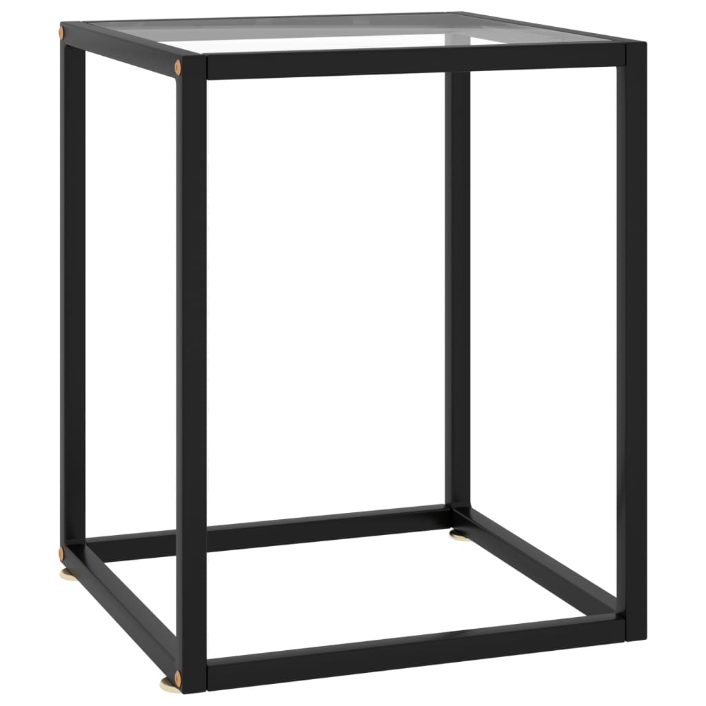 Couchtisch Schwarz Mit Em Glas In Marmor-Optik