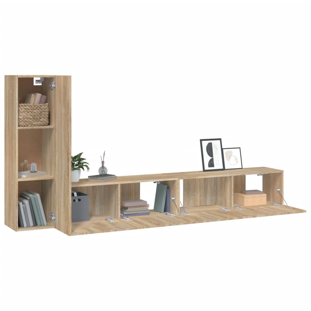 3-Tlg. Tv-Schrank-Set Sonoma-Eiche Holzwerkstoff