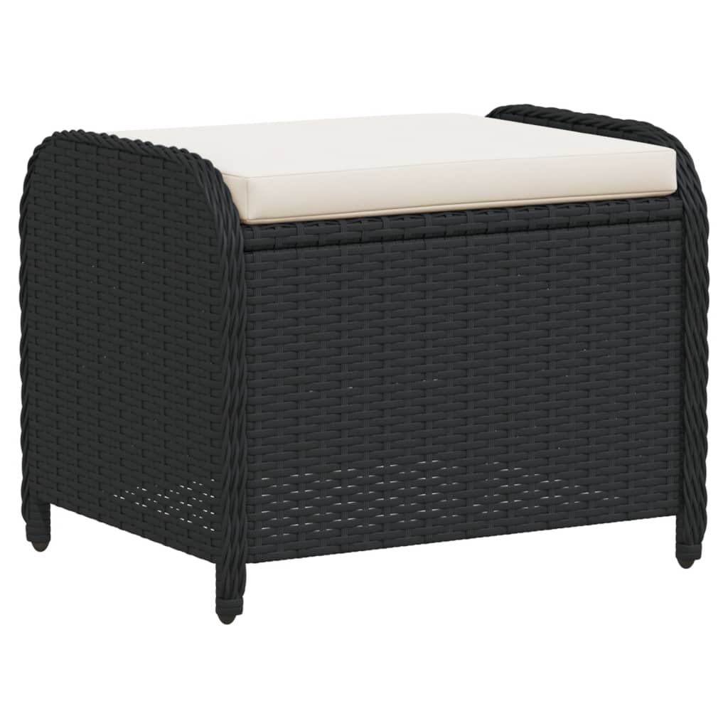 Gartenhocker Mit Kissen 58X46X46 Cm Poly Rattan