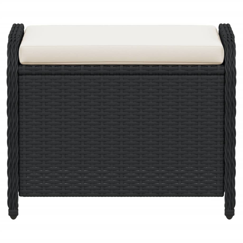 Gartenhocker Mit Kissen 58X46X46 Cm Poly Rattan