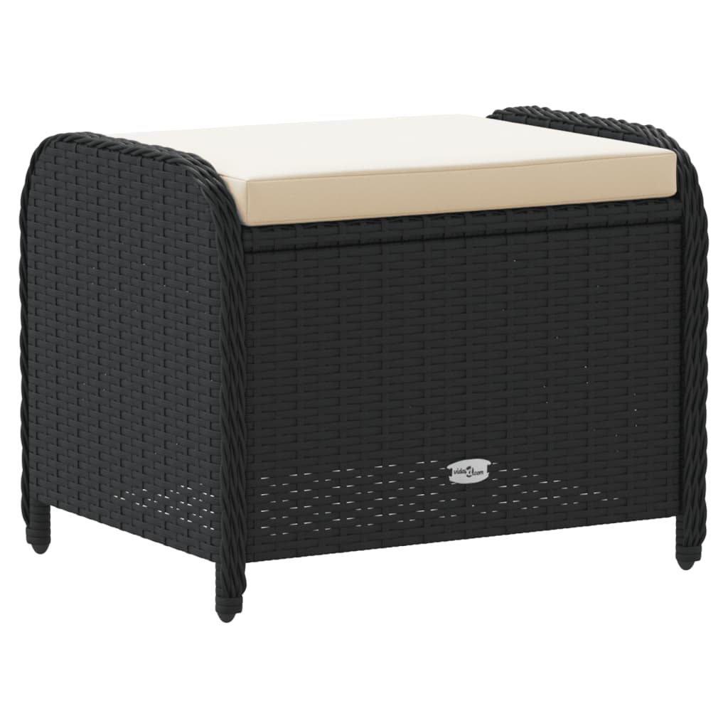Gartenhocker Mit Kissen 58X46X46 Cm Poly Rattan