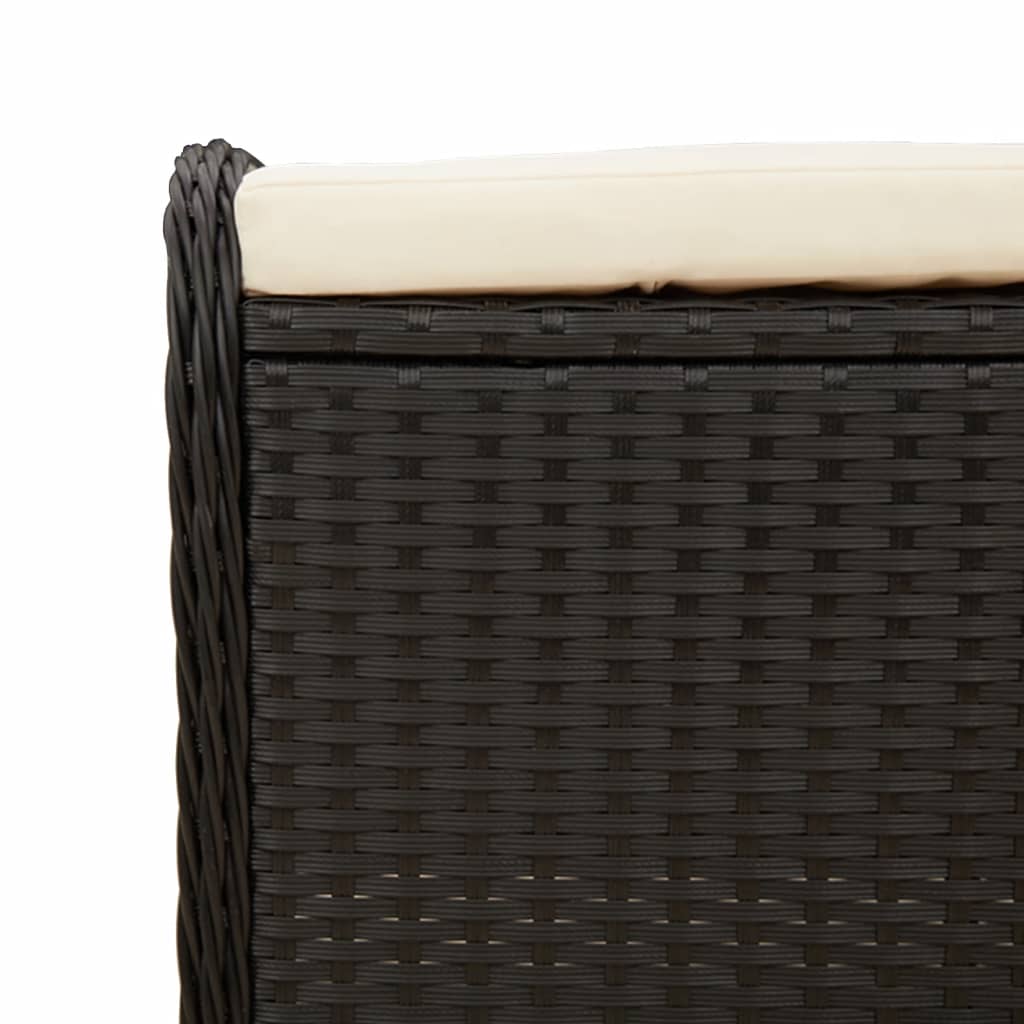 Gartenhocker Mit Kissen 58X46X46 Cm Poly Rattan