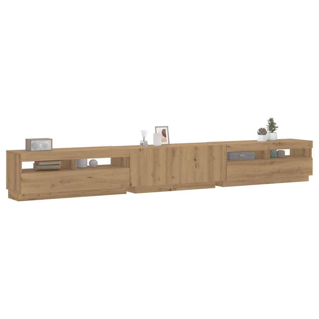 Tv-Schrank Mit Led-Leuchten 300X35X40 Cm