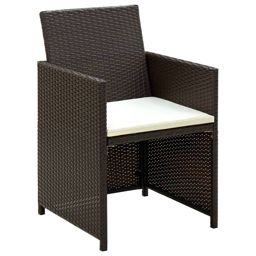 4-Tlg. Garten-Lounge-Set Mit Auflagen Poly Rattan