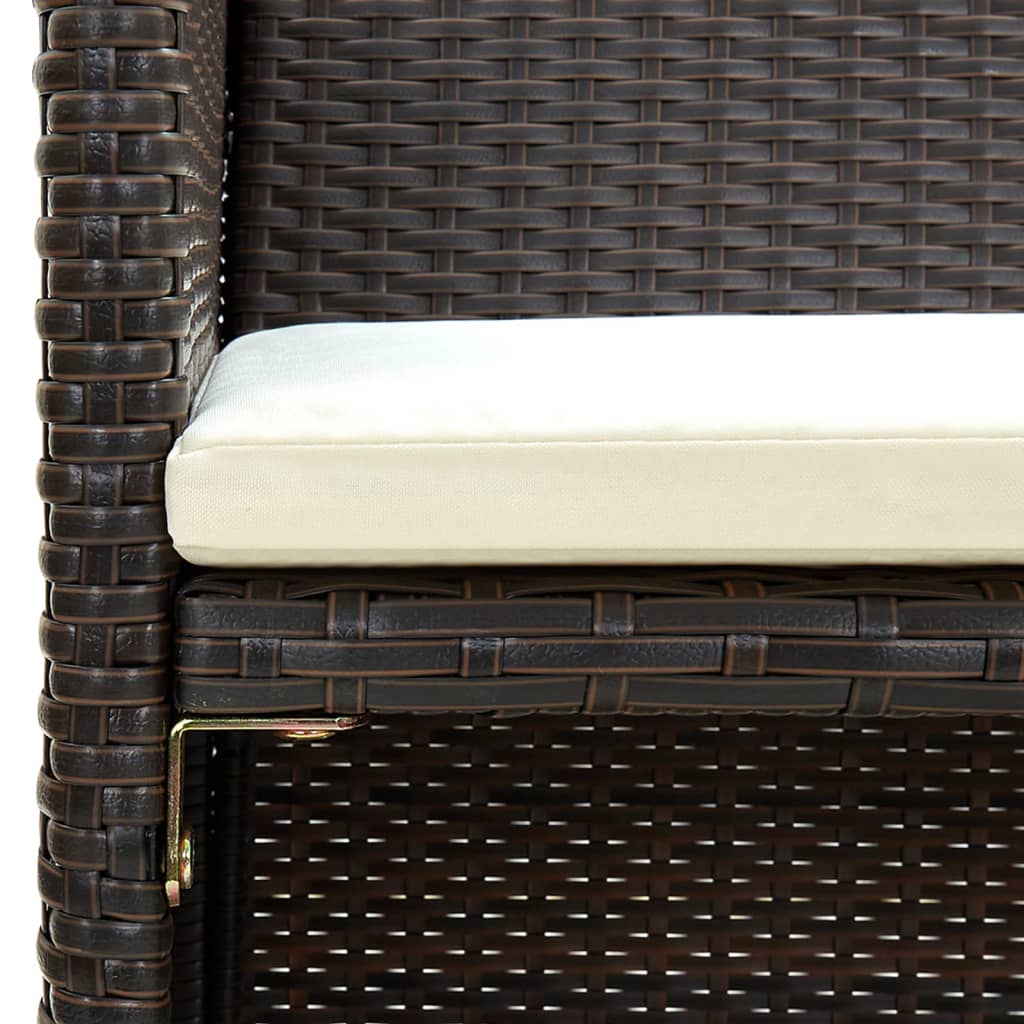 4-Tlg. Garten-Lounge-Set Mit Auflagen Poly Rattan