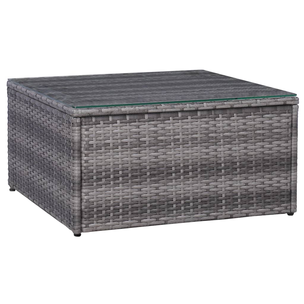 5-Tlg. Garten-Sofagarnitur Mit Polstern & Kissen Poly Rattan Grau