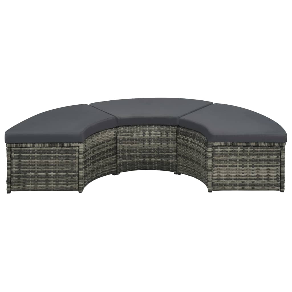 7-Tlg. Garten-Lounge-Set Mit Auflagen Poly Rattan
