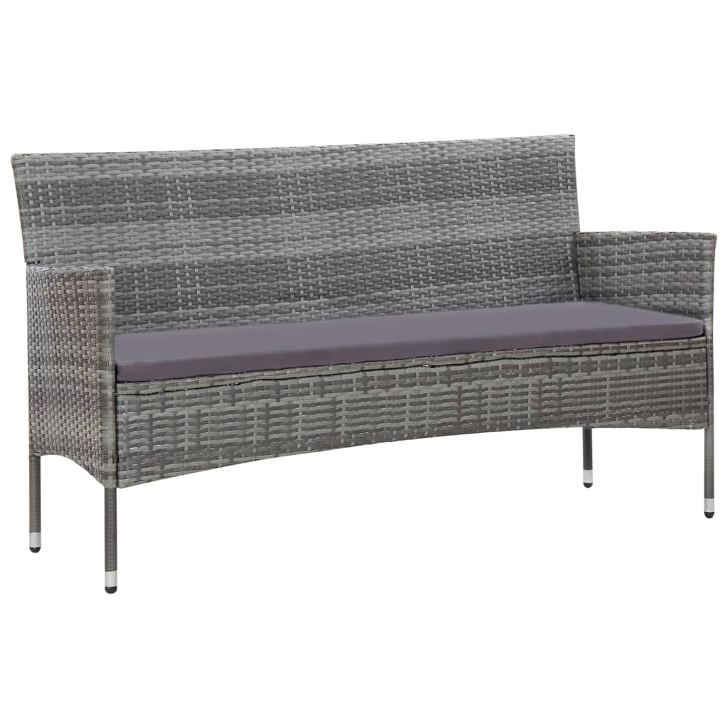5-Tlg. Garten-Lounge-Set Mit Auflagen Poly Rattan