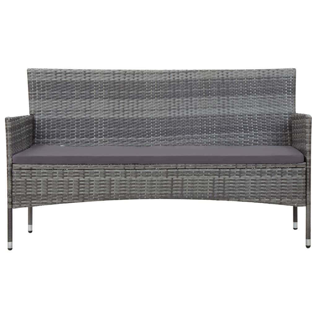 5-Tlg. Garten-Lounge-Set Mit Auflagen Poly Rattan