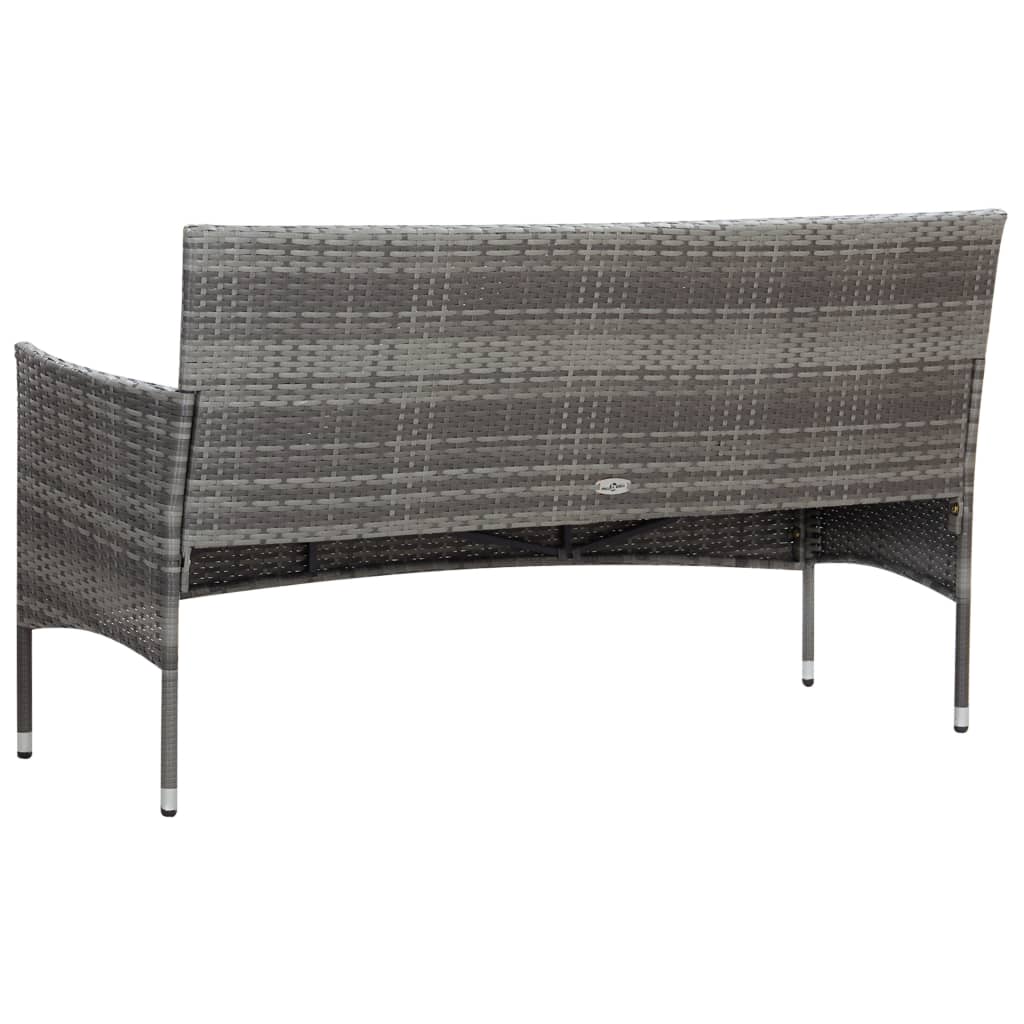 5-Tlg. Garten-Lounge-Set Mit Auflagen Poly Rattan