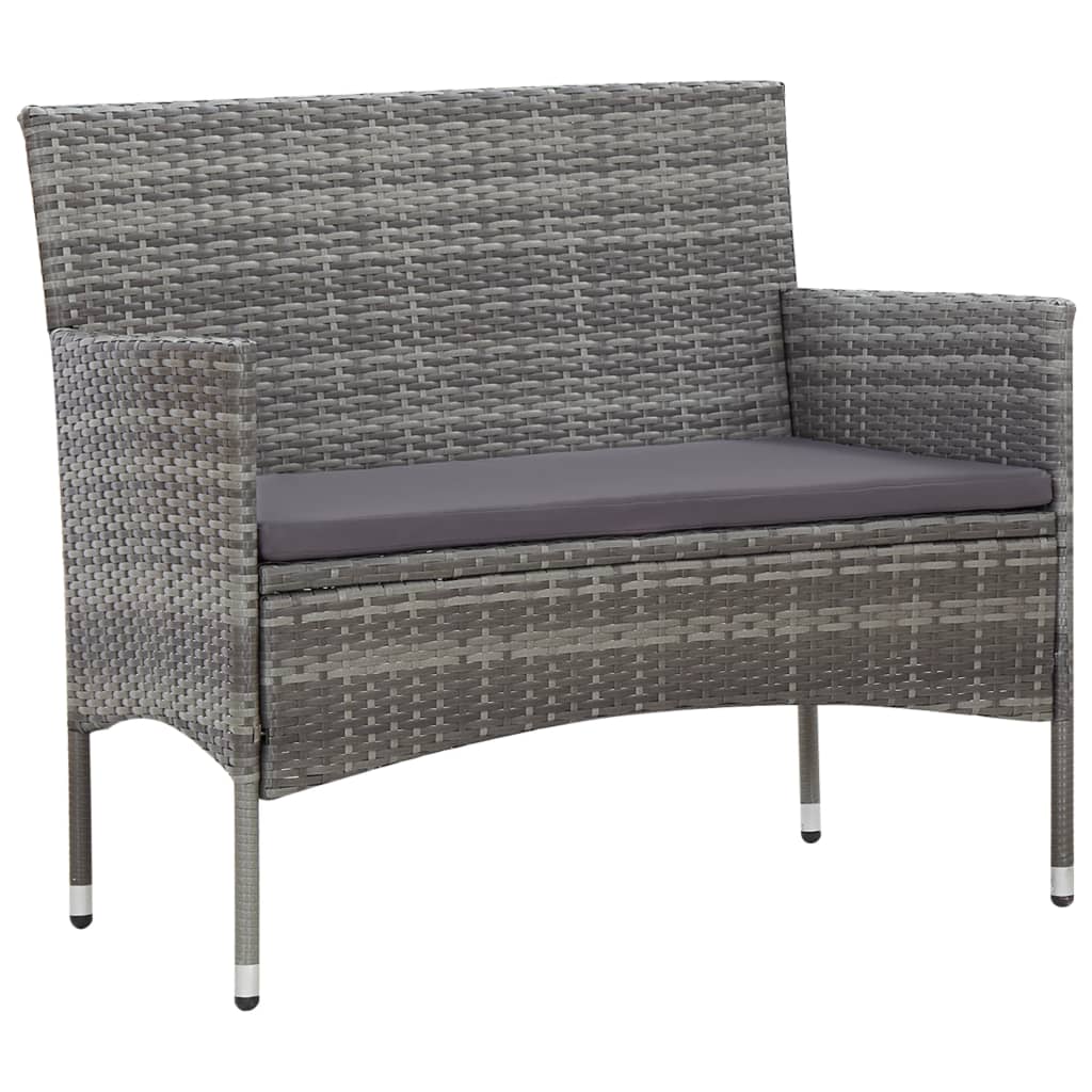 5-Tlg. Garten-Lounge-Set Mit Auflagen Poly Rattan