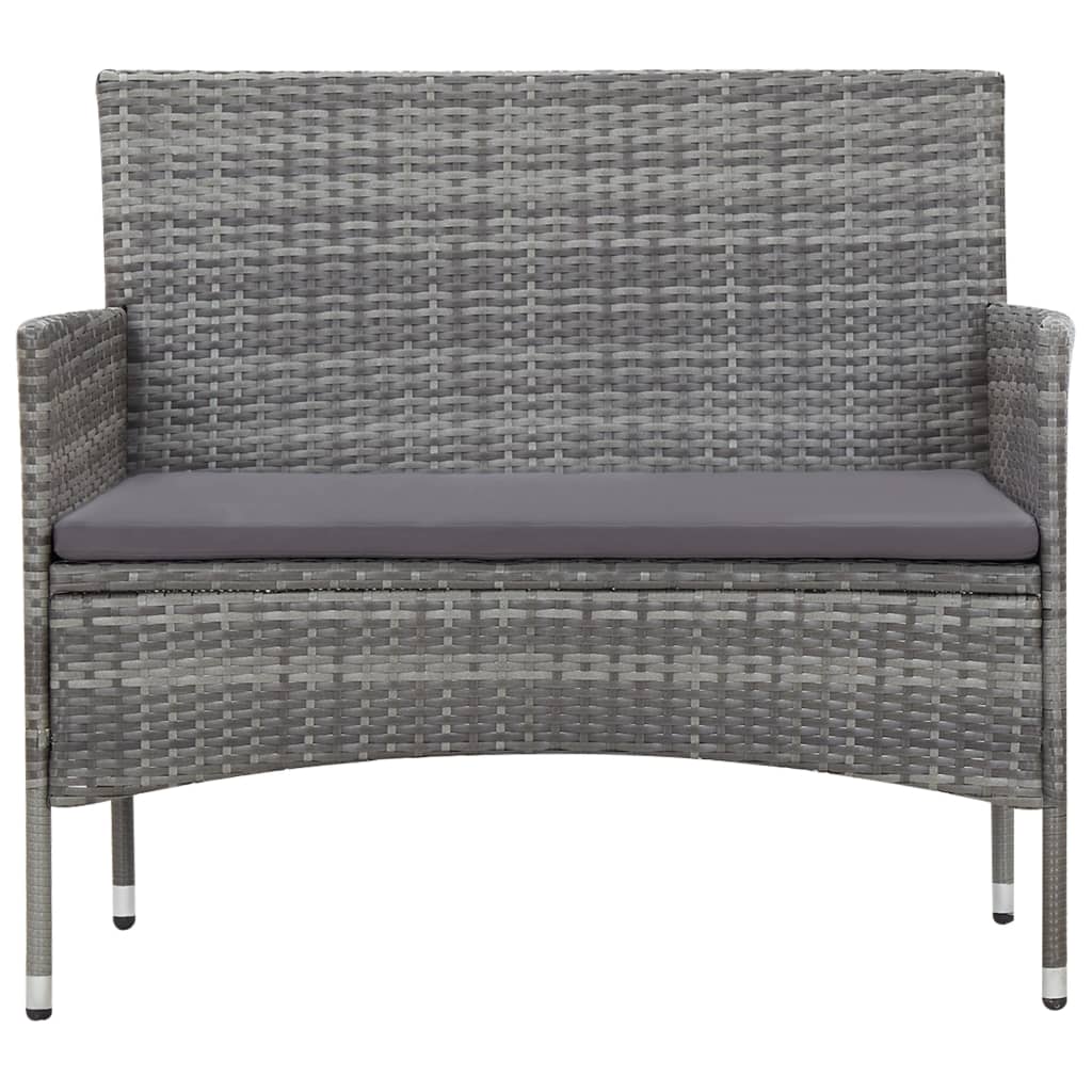 5-Tlg. Garten-Lounge-Set Mit Auflagen Poly Rattan