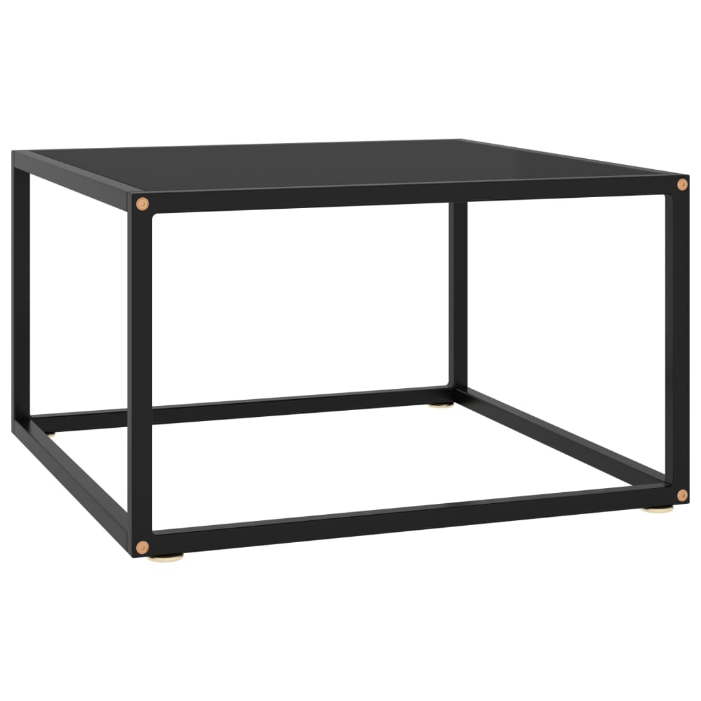 Couchtisch Schwarz Mit Em Glas In Marmor-Optik