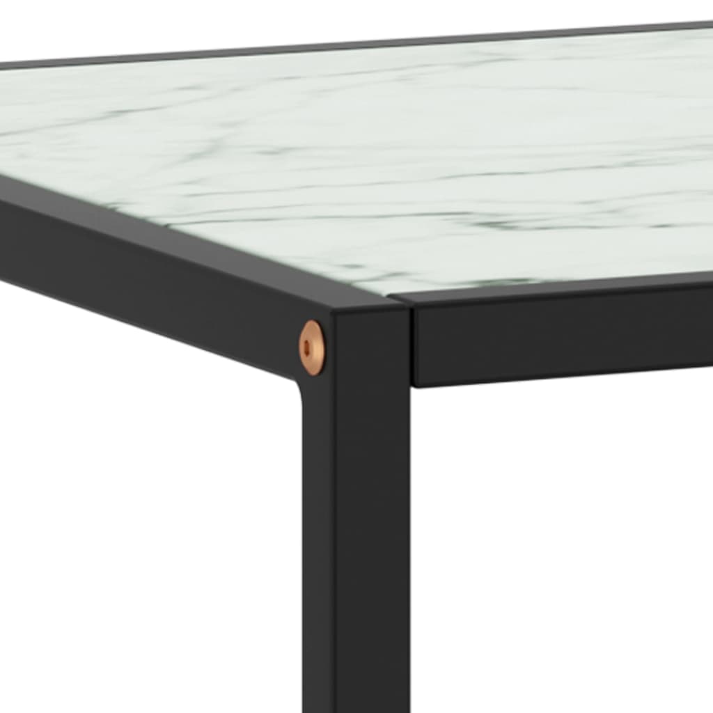 Couchtisch Schwarz Mit Em Glas In Marmor-Optik