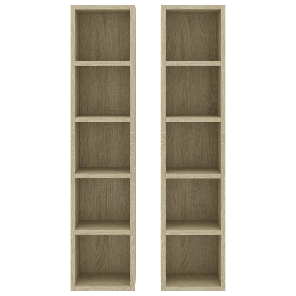 Cd-Regale 2 Stk. Sonoma-Eiche 21X16X93,5 Cm Holzwerkstoff