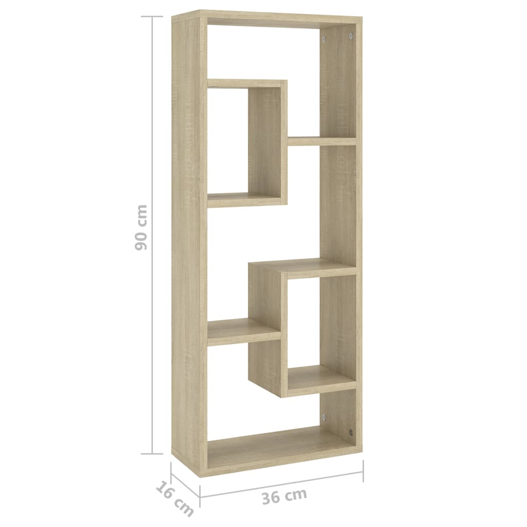 Wandregal Sonoma-Eiche 36X16X90 Cm Holzwerkstoff