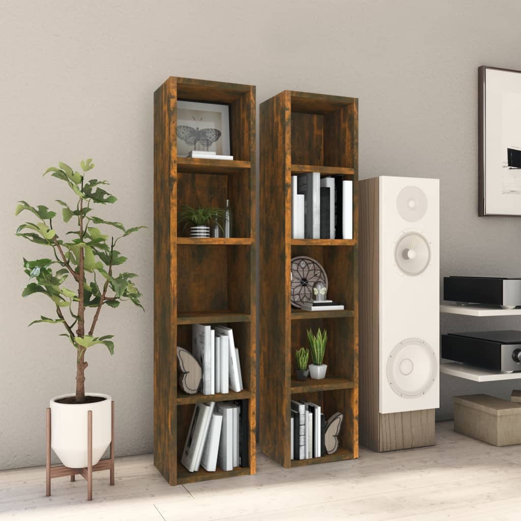 Cd-Regale 2 Stk. Sonoma-Eiche 21X16X93,5 Cm Holzwerkstoff