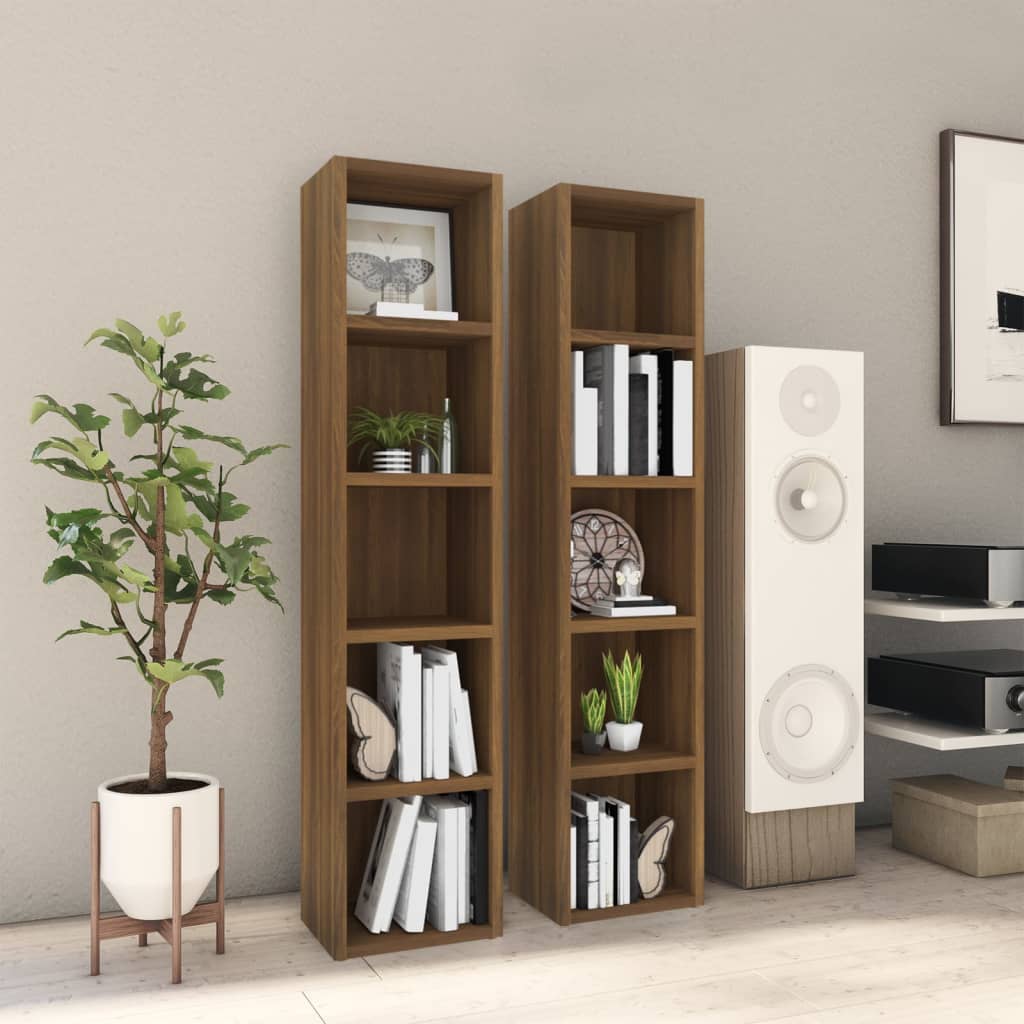 Cd-Regale 2 Stk. Sonoma-Eiche 21X16X93,5 Cm Holzwerkstoff