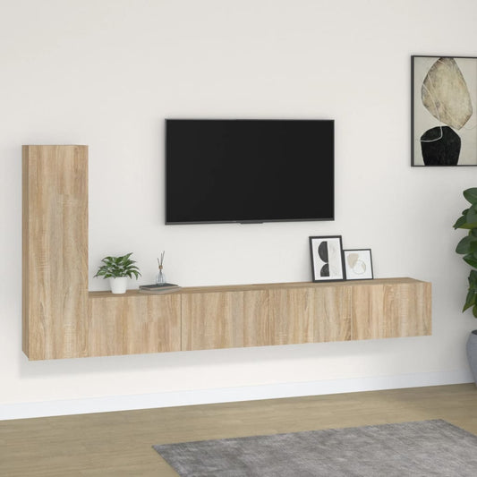 3-Tlg. Tv-Schrank-Set Sonoma-Eiche Holzwerkstoff