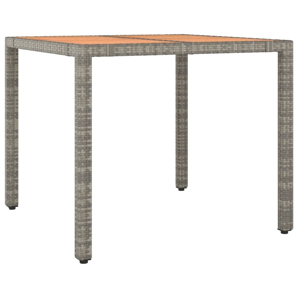 3-Tlg. Garten-Essgruppe Mit Kissen Grau Poly Rattan