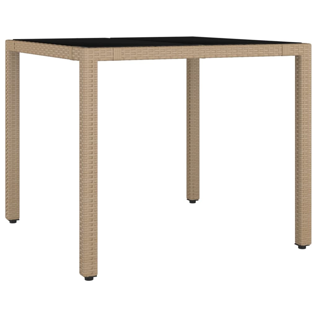 3-Tlg. Garten-Essgruppe Mit Kissen Beige Poly Rattan