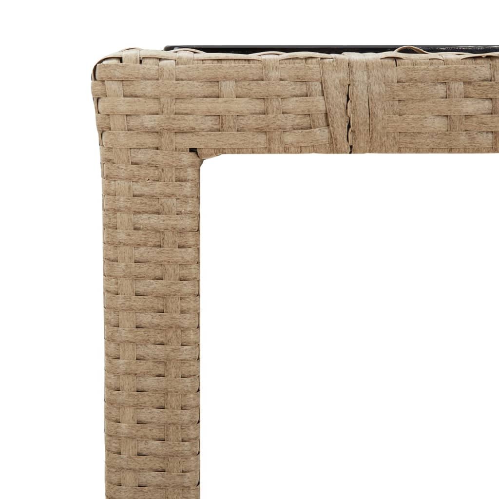 3-Tlg. Garten-Essgruppe Mit Kissen Beige Poly Rattan