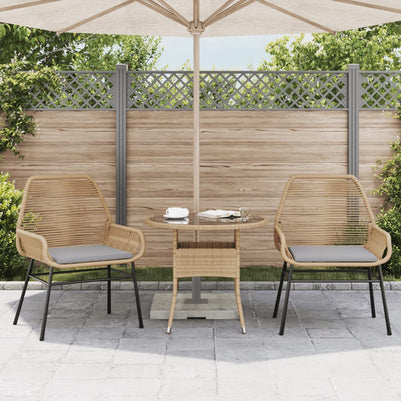 Gartenstühle 2 Stk. Mit Kissen Poly Rattan